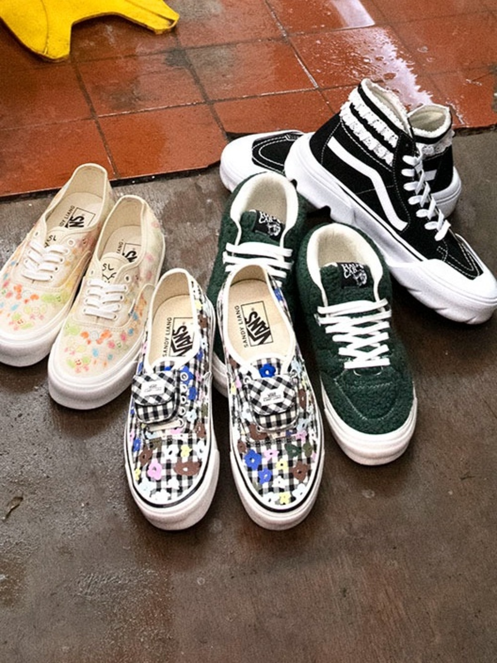 VANS X SANDY LIANG W7.5 Floral Check Plaid Sneakers - Multicolor - Picture 4 of 16
